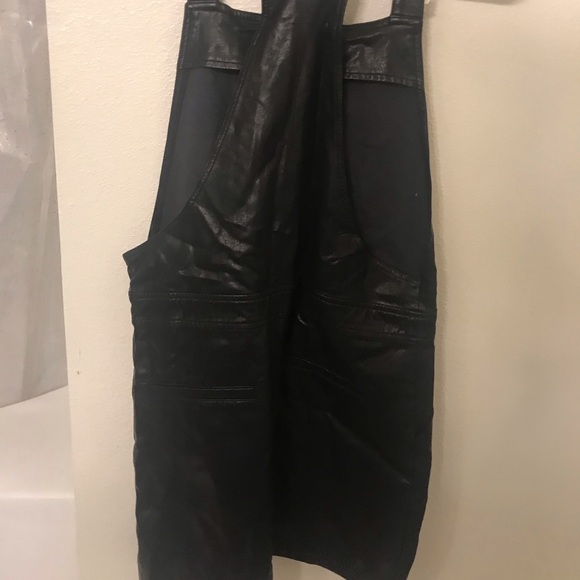 Black Leather Overall Dress - Picture 4 of 4